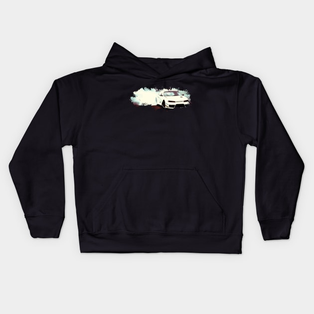 White Car Drift Kids Hoodie by sfajar